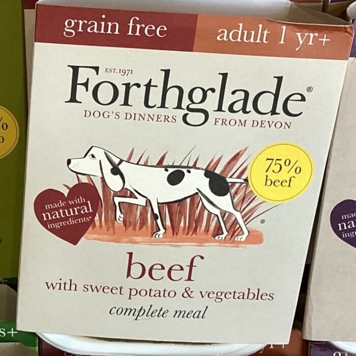 Forthglade Complete Natural Wet Dog Food - Grain Free Beef with Vegetables (18 x 395g) Trays