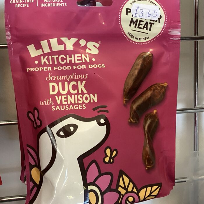 Lily's Kitchen Dog Treats Scrumptious Duck & Venison Sausages 70g