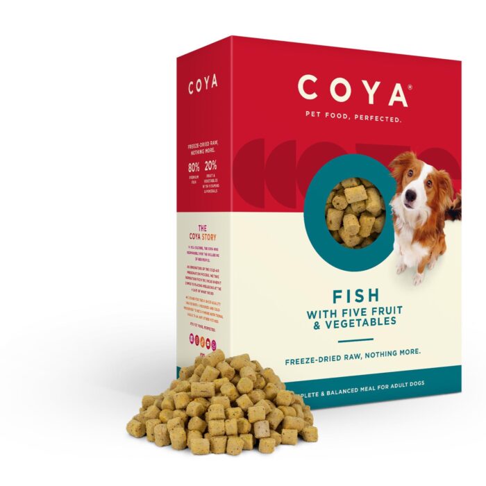 Coya Freeze-Dried Raw Dog Food, Fish (650g) Hypoallergenic & Grain Free, Made with 80% Fish & 20% Fruit & Vegetables | Complete Raw Dog Food in a Easy Freeze-Dried Solution