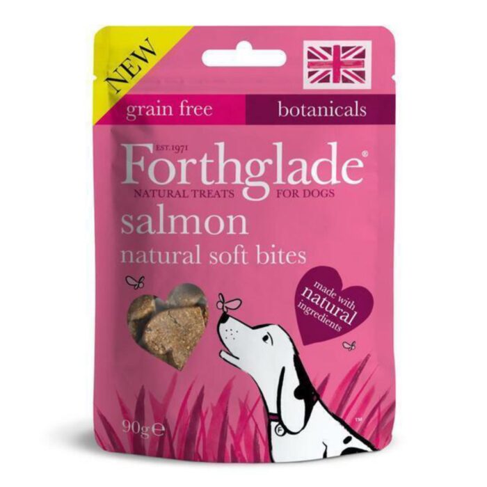 Forthglade Grain-Free Natural Dog Treats Soft Chews Bites Salmon