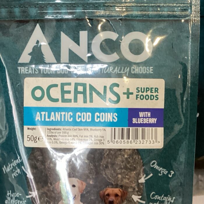 Anco Oceans Cod Coins with blueberry 50g