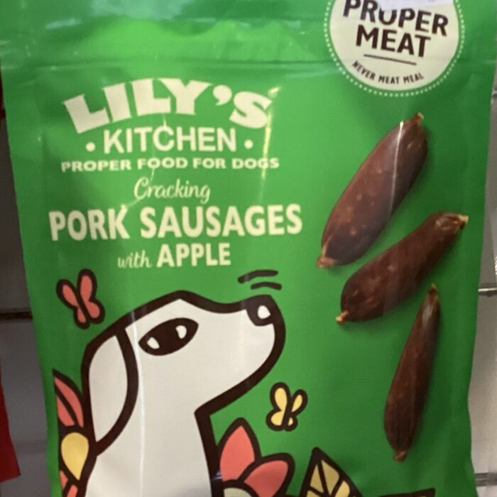 Lily's Kitchen Dog Meaty Treats Cracking Pork and Apple Sausages 70g