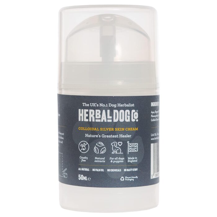 Herbal Dog Co Colloidal Silver for Dogs - Dog Moisturiser for Dry Skin, Skin Irritations - Treats Minor Cuts, Scrapes, Bug Bites