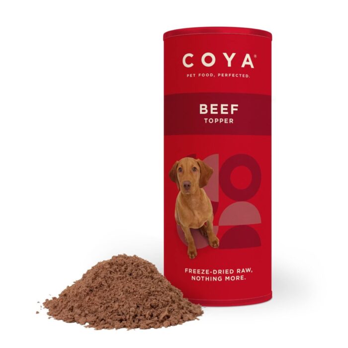 Coya Freeze-Dried Raw Dog Food Topper, Beef (50g) Hypoallergenic & Grain Free, Made with 97.5% Meat Plus Vitamins & Minerals | Raw Dog Food in a Easy Freeze-Dried Solution