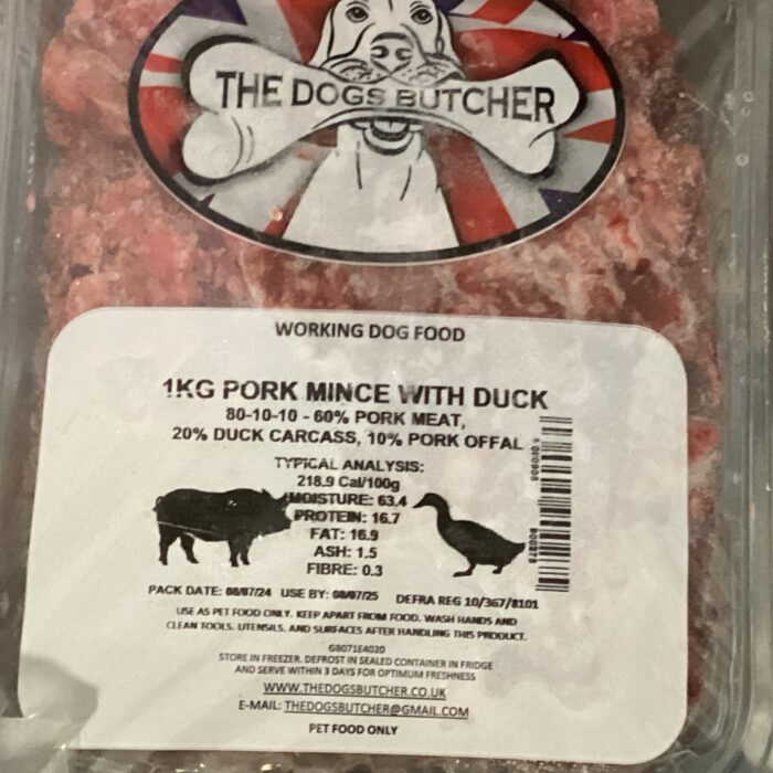 The Dogs Butcher Pork mince with duck